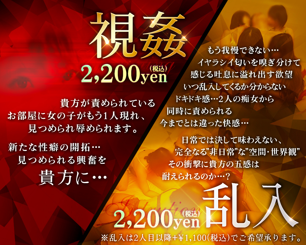 視姦・乱入コース 各2,000円